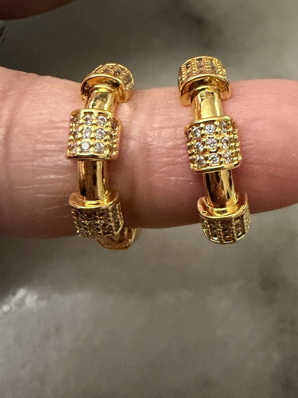 Gold Pavé Hoop Earrings - Elegant Womens Jewelry